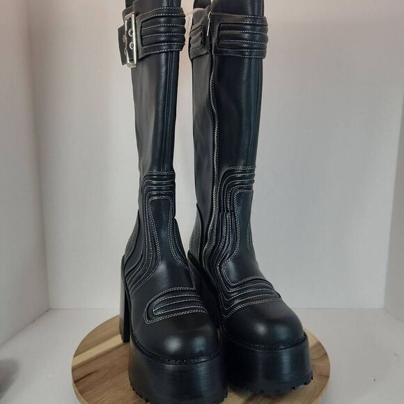 Dolls Kill - Roadway Combat Boots Generation Kiss Women's Size 10 M Black - Picture 2 of 10